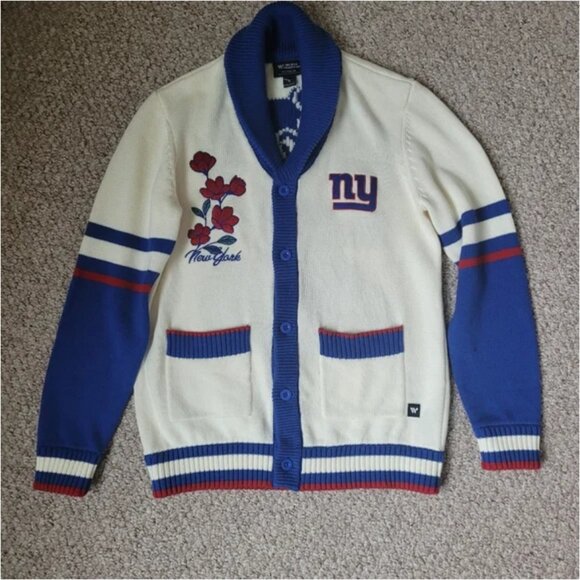 Anthropologie The Wild Collective NFL Cardigan Sweater New York NY Giants size S - Picture 3 of 6